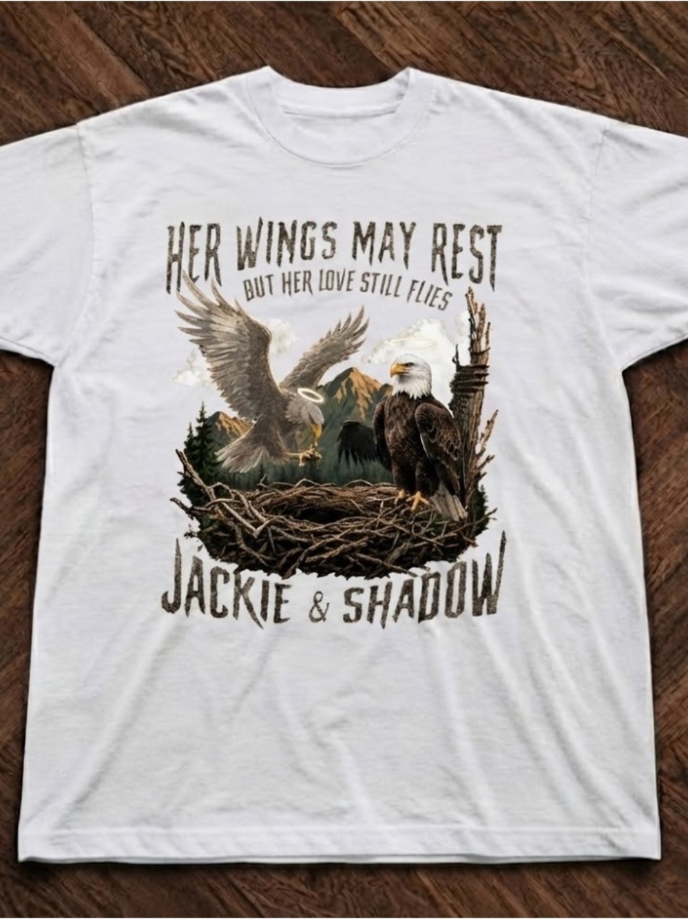 Jackie and Shadow Bald Eagles Memorial Wildlife Nature T-Shirt